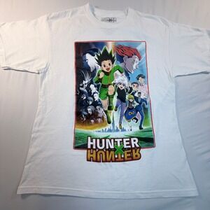 Hunter x Hunter Anime Graphic T Shirt Mens Large White Gon Killua Hisoka